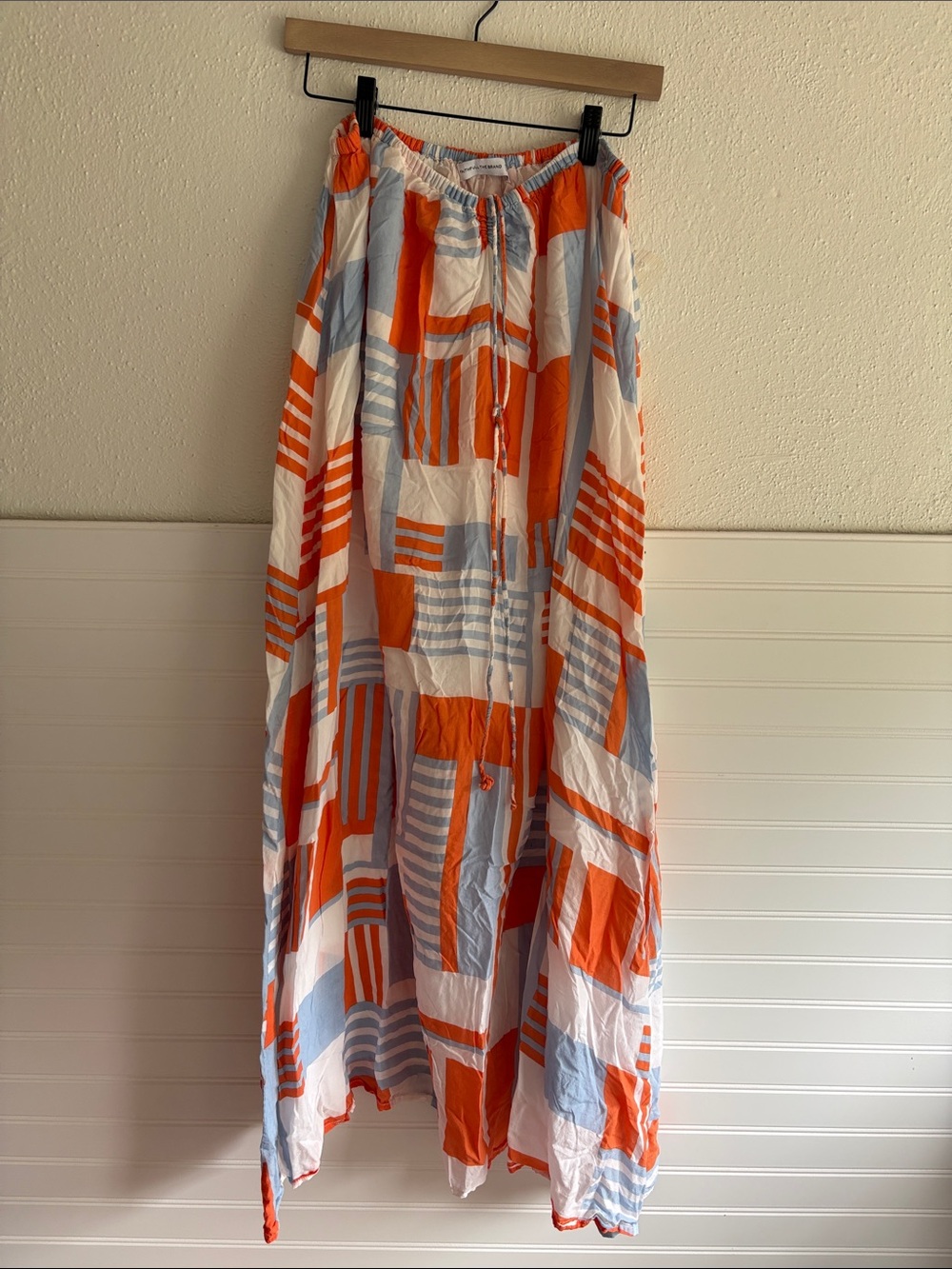 Lightweight Orange & Blue Geometric Dress